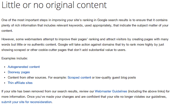 Googles retningslinjer for nettredaktører angående gjesteblogging