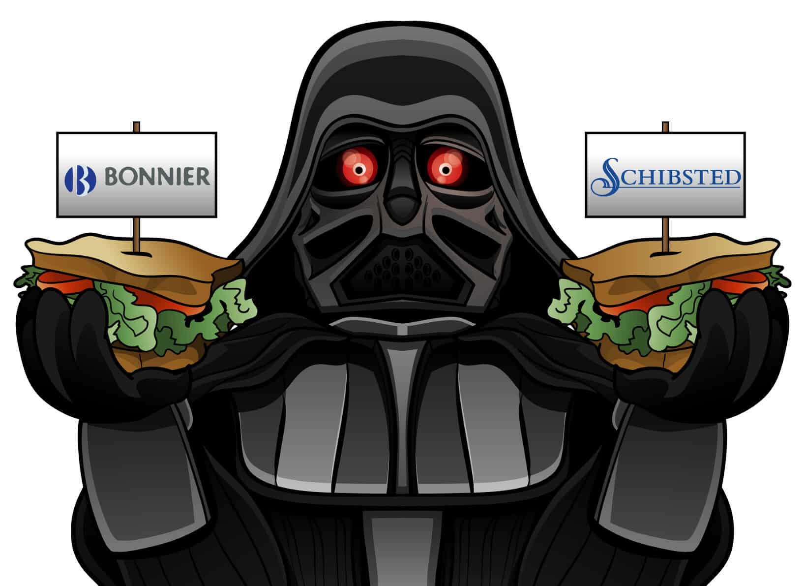 Darth Vader som Google spiser svenske medieselskaper